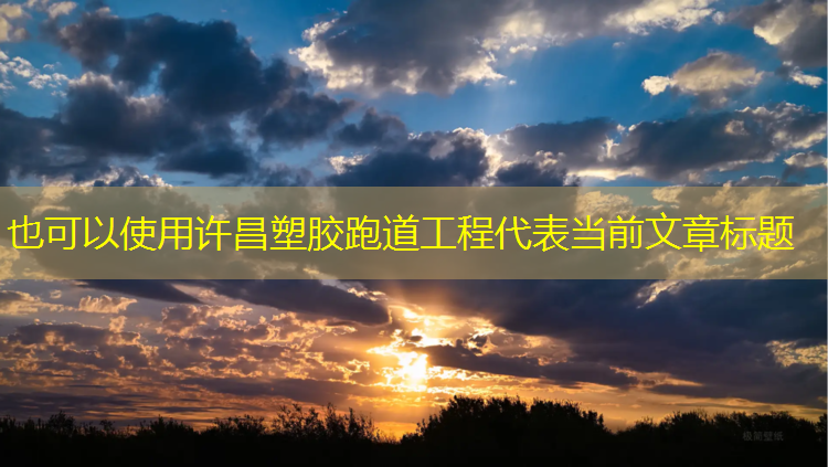 许昌塑胶跑道工程
